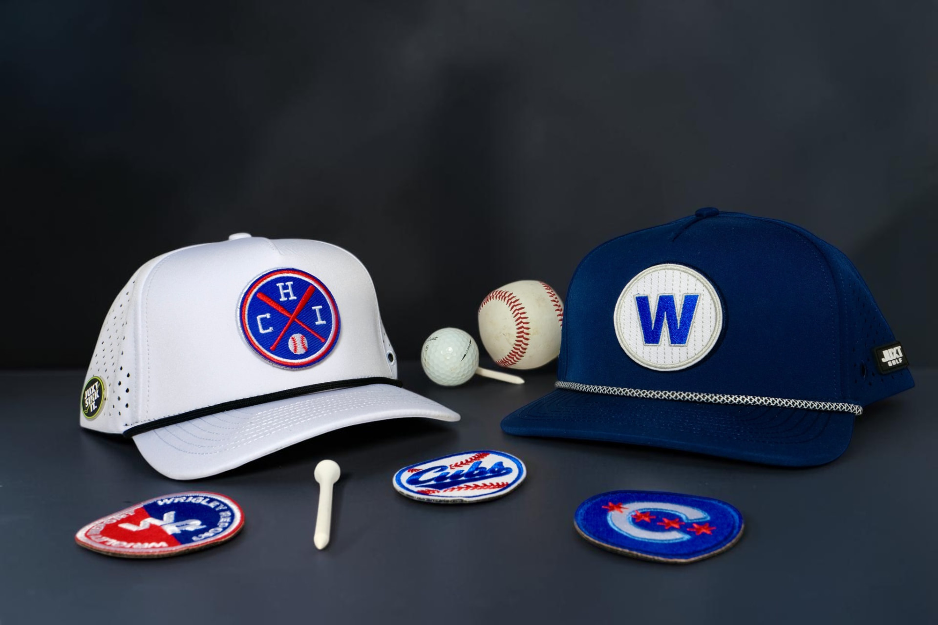 JUXT Golf x Wrigley.Report Cubs hat bundle collab