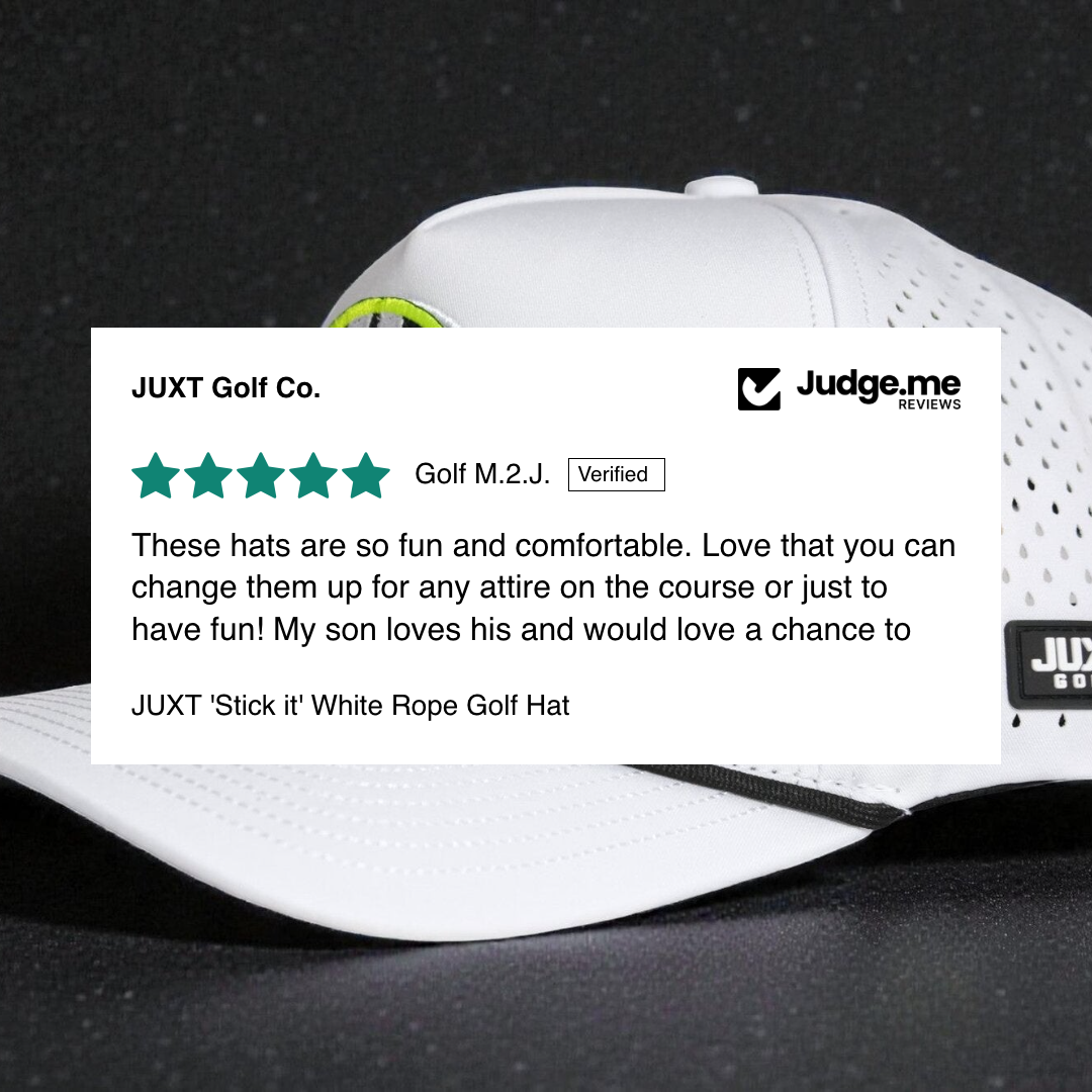 5-star review by Golf M.2.J. — JUXT 'Stick it' White Rope Golf Hat